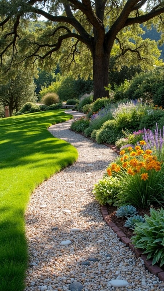 gravel pathways enhance landscaping functionality