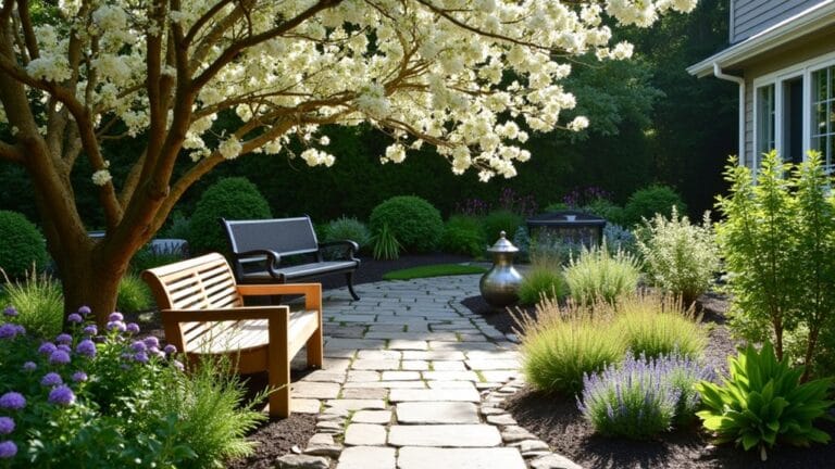 inviting front yard benches