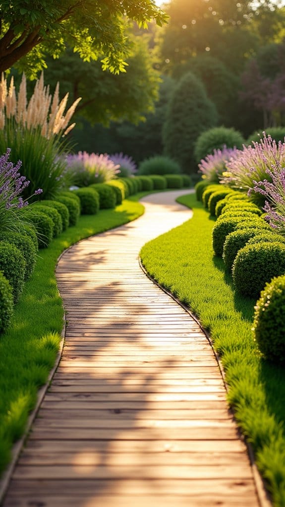 inviting rustic wooden pathways