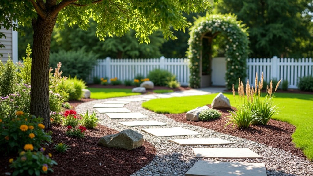 19 Polished Front Yard Landscaping Ideas Using Mulch and Stones Together