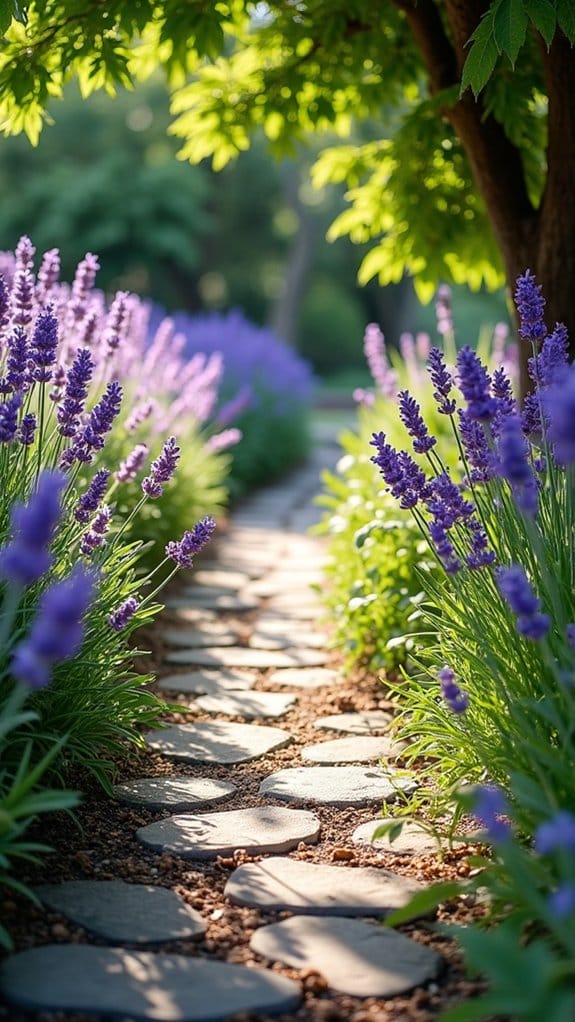 lavender framed enchanting garden path