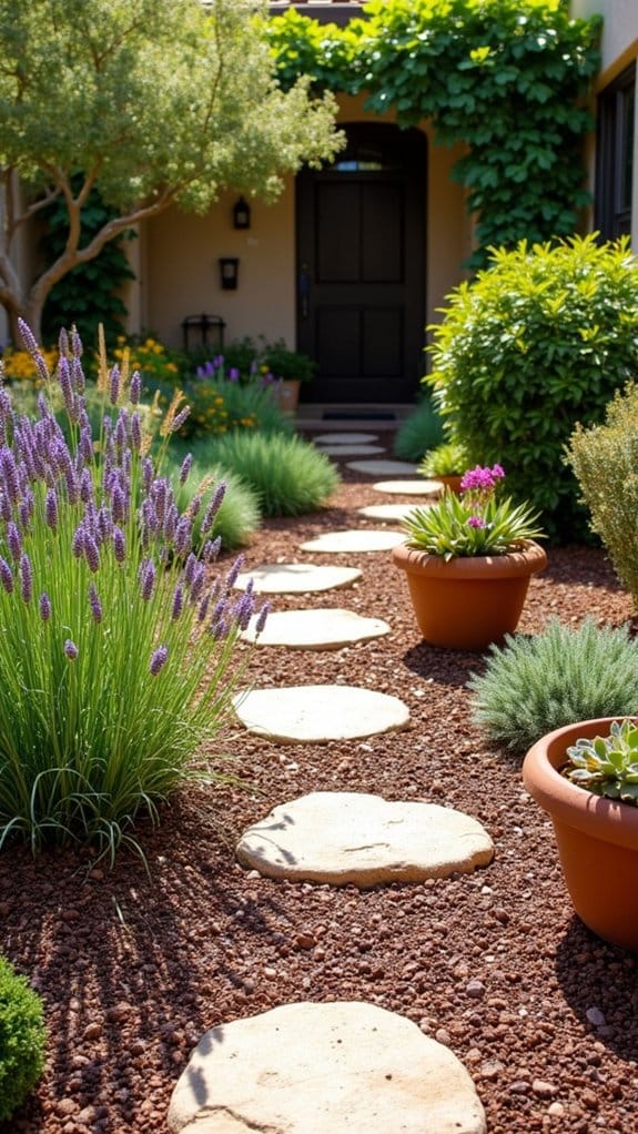 mediterranean landscape using mulch