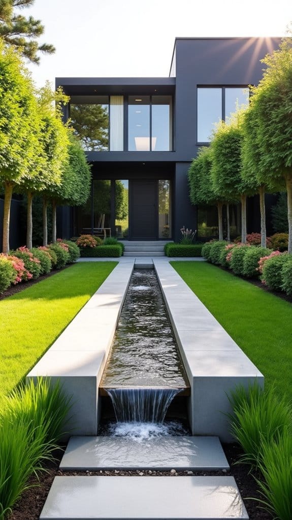 modern sleek water feature