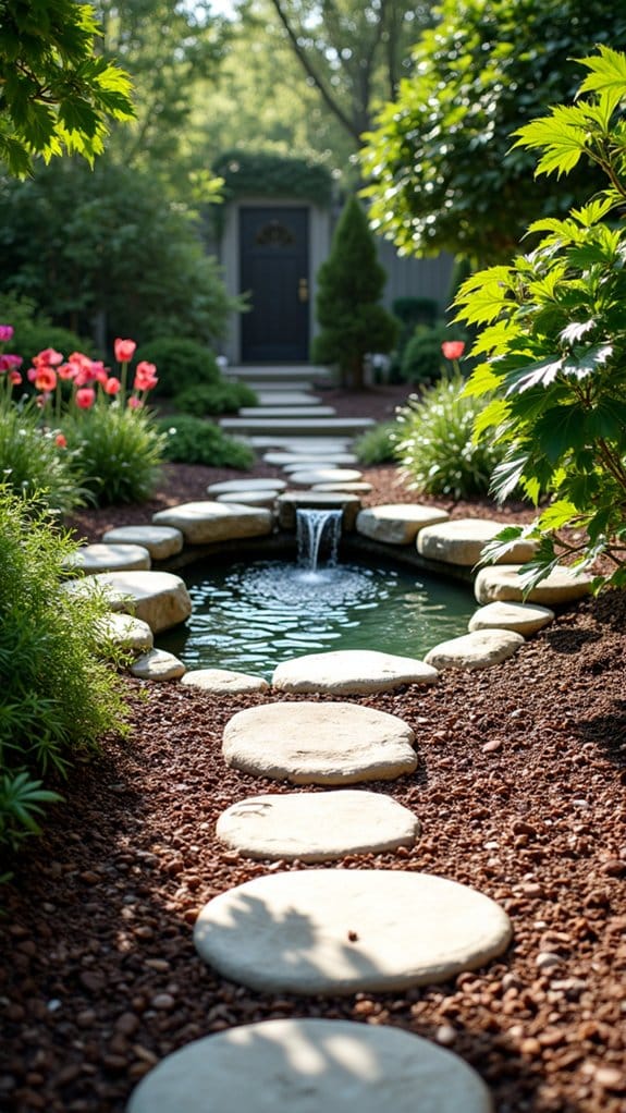 mulch and stones framing