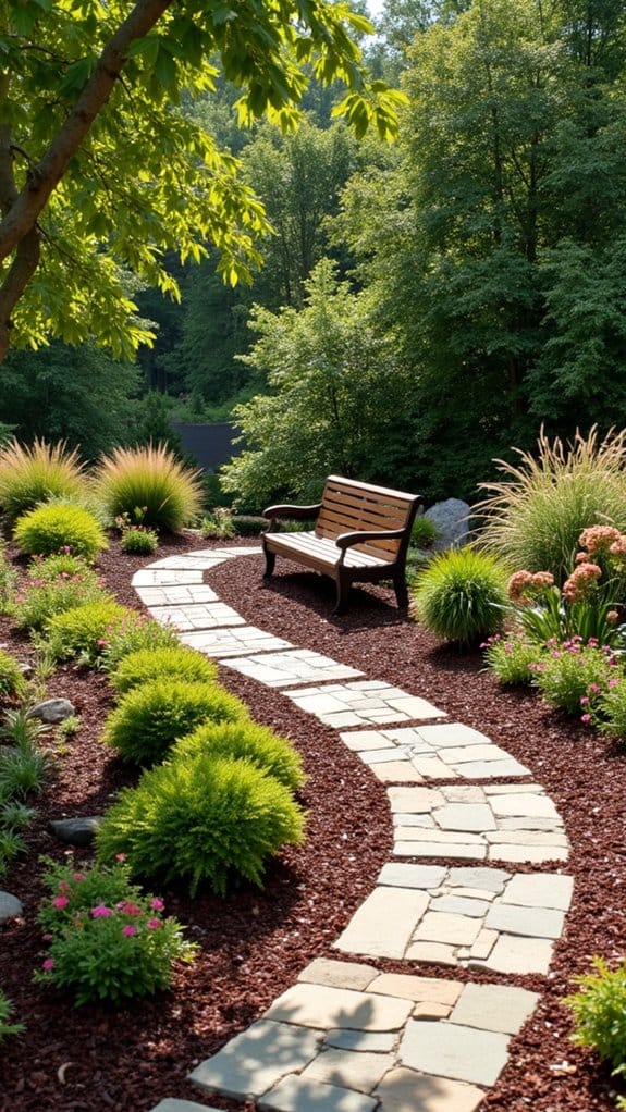 mulch enhances hillside gardens