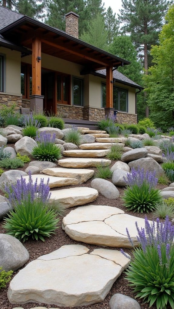 multi level rock landscaping design