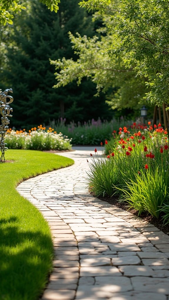 paver sculpture garden design