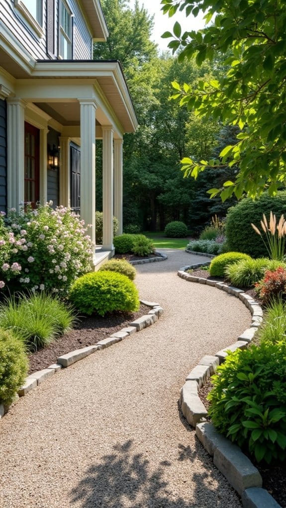 pea gravel stone borders