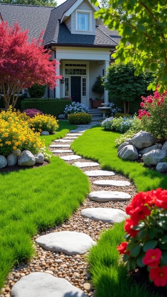 playful stone and pebble features