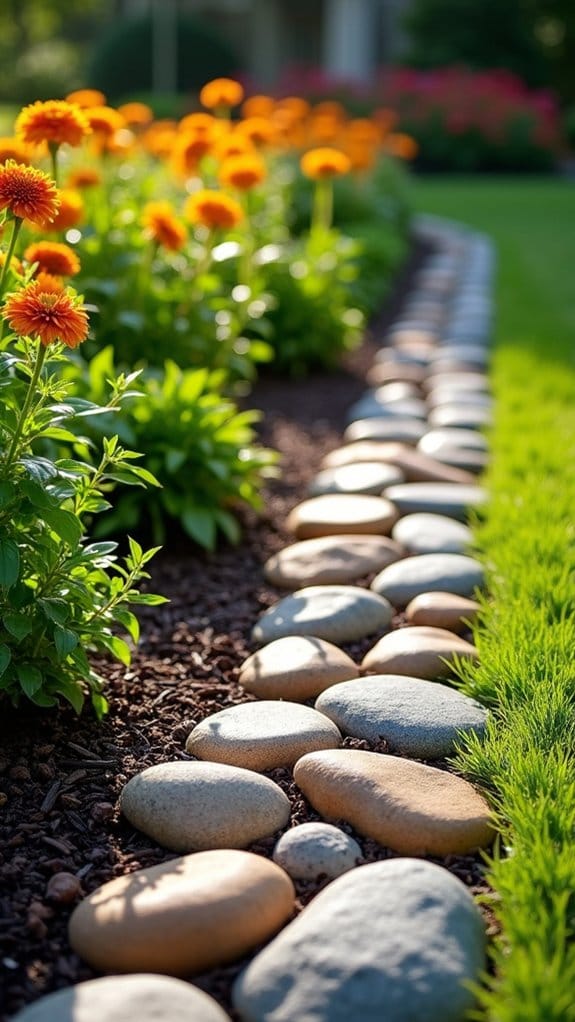 rock and mulch border design