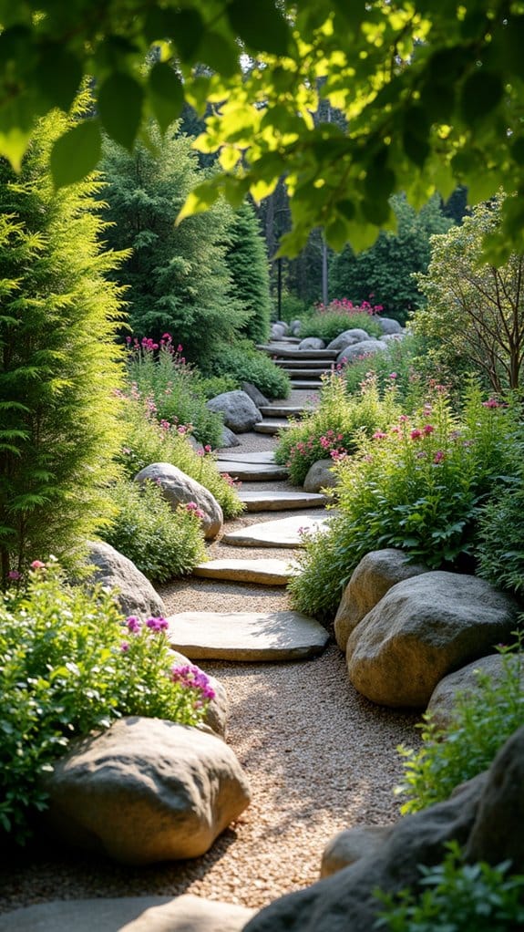 rock garden with natives