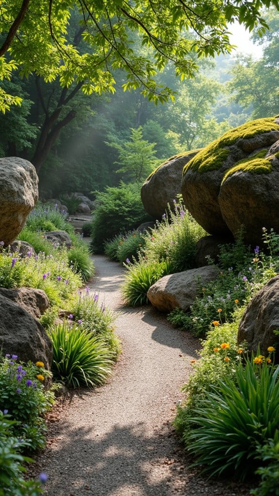 rustic boulder garden arrangements