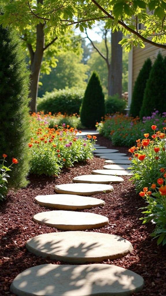 rustic pathway with mulch