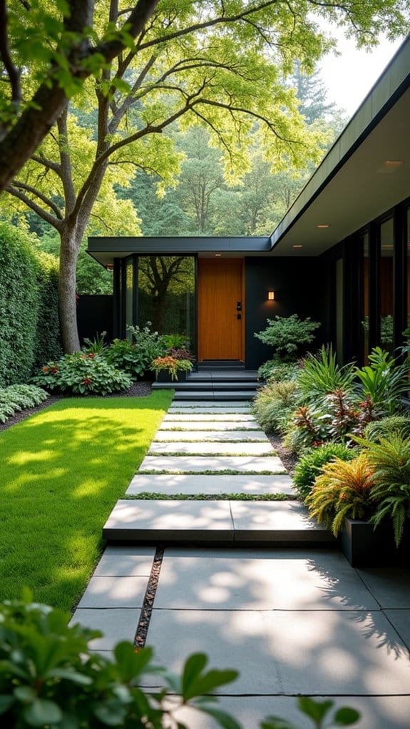 rustic stone pavers enhance landscape