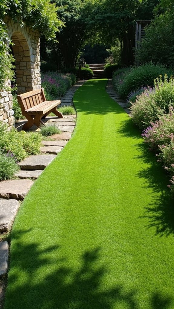 rustic turf and stone combination
