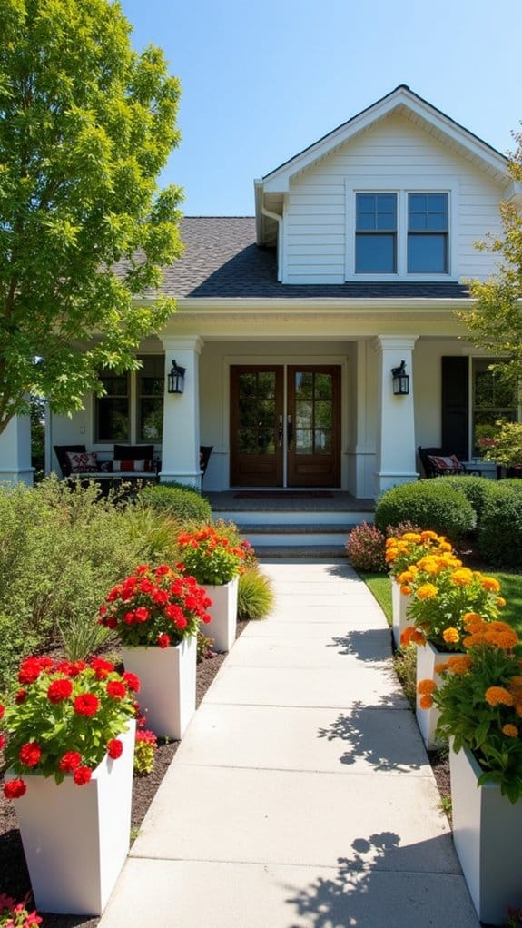 seasonal container plant displays