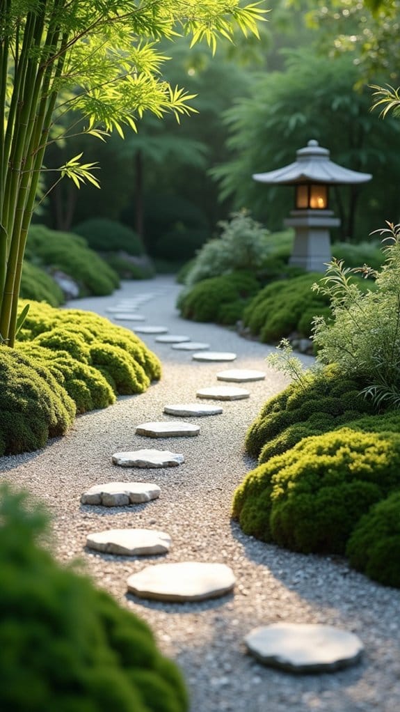 serene gravel garden path