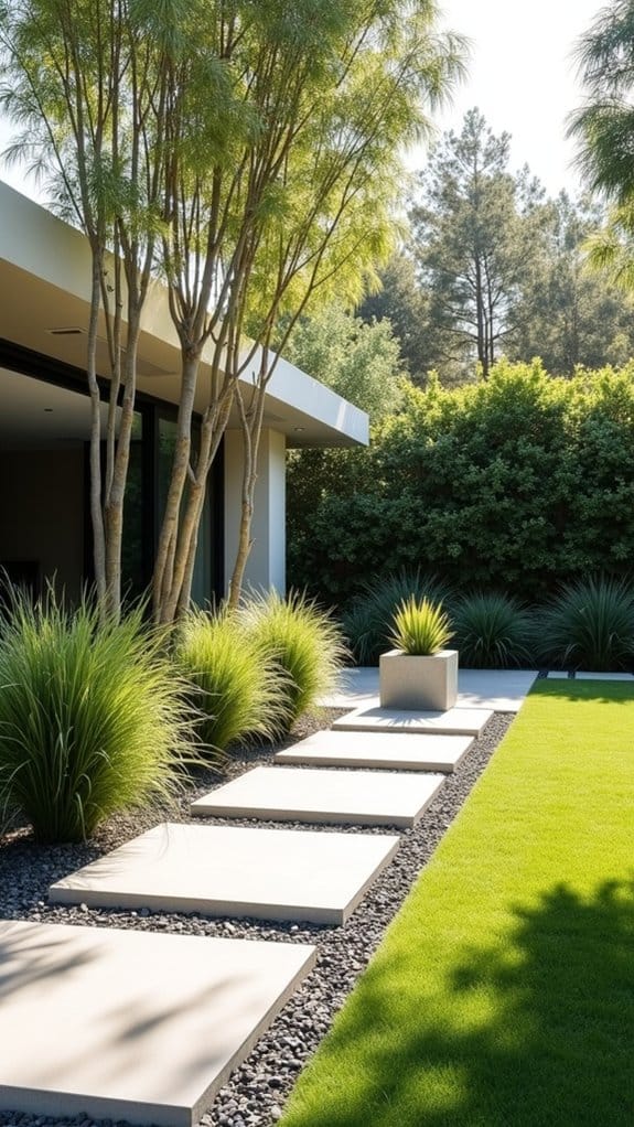 serene native plant beds