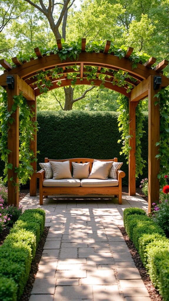 shaded retreat with bench