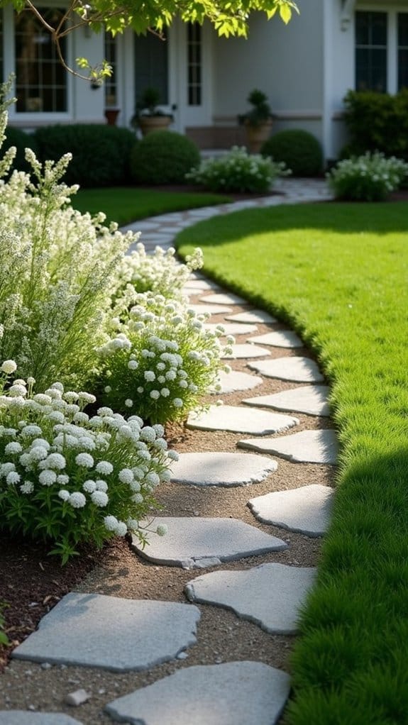 sleek minimalist stone edging