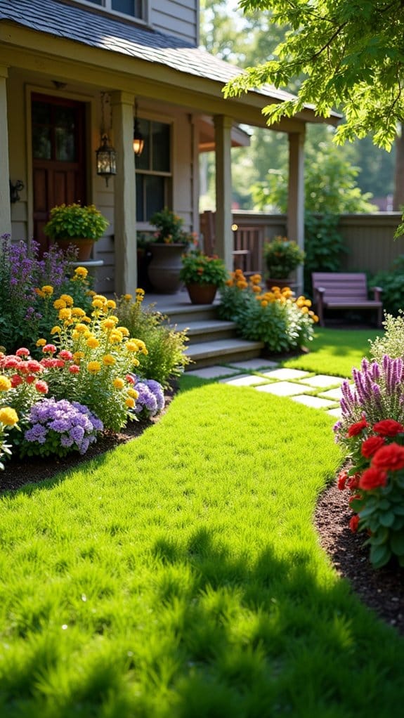 small low maintenance lawn area