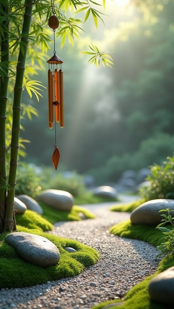 soothing sounds with wind chimes