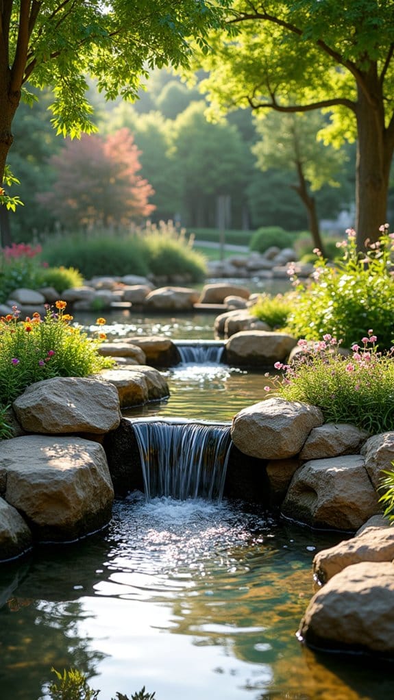 stones framing serene water