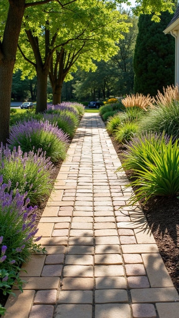 structured pathways with paver stones