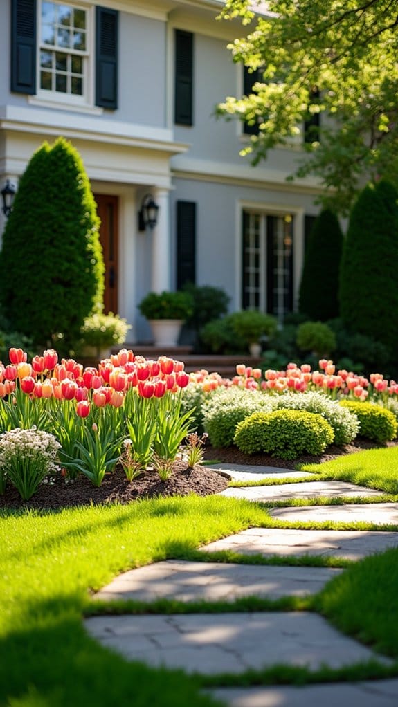 symmetrical flower bed design