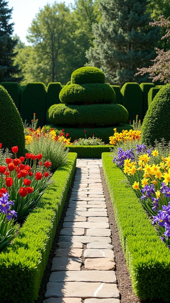 symmetrical formal garden design