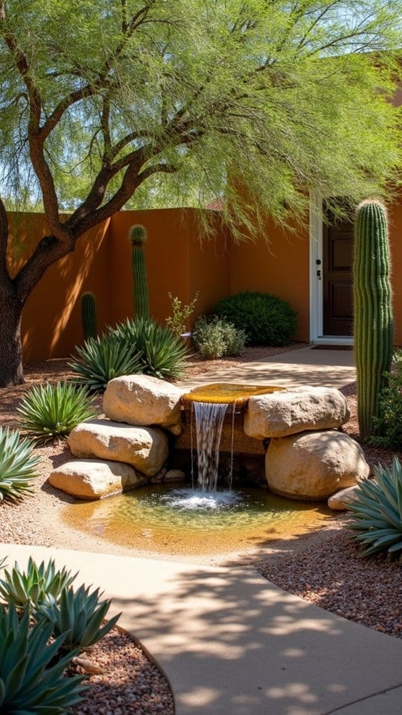 tranquil oasis with fountain