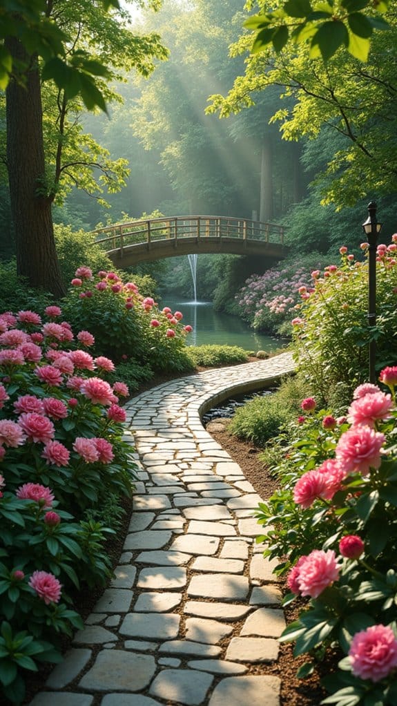 tranquil water and greenery