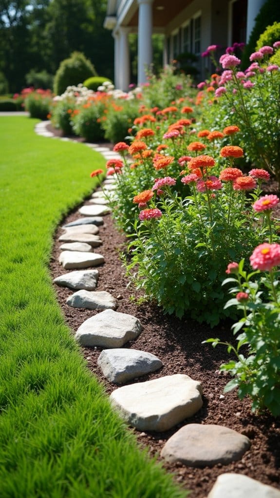 transform lawn with river rock