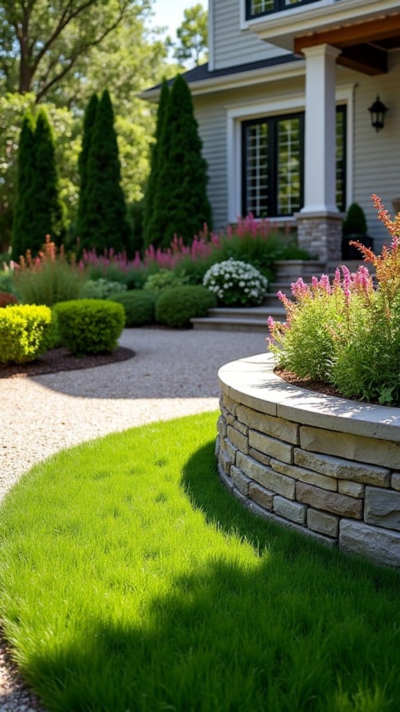 transform yard with retaining wall