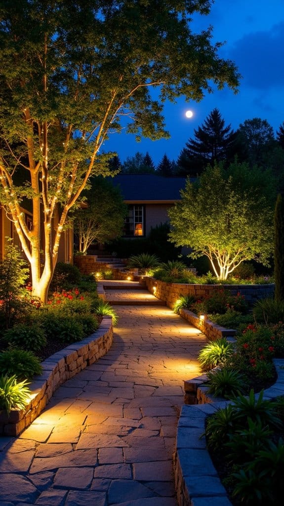 underlit stone wall illumination