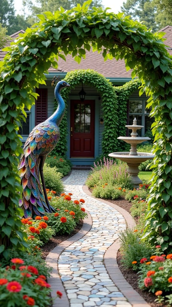 unique sculptures enhance gardens