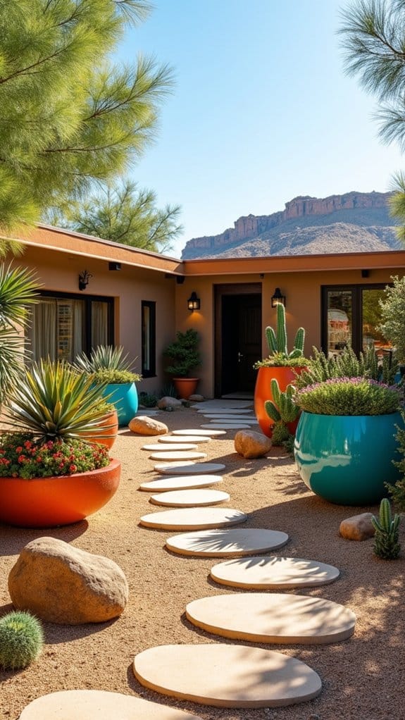 vibrant artistic planter arrangements