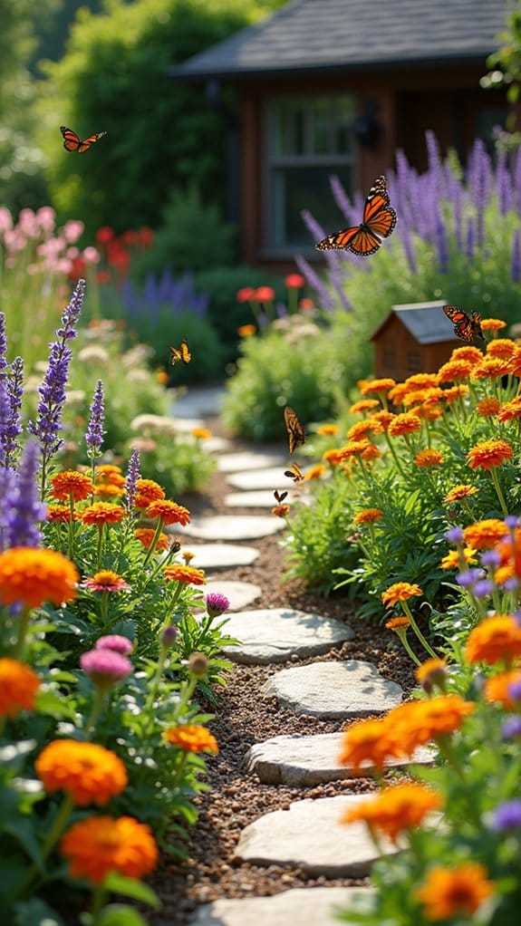 vibrant butterfly pollinator garden