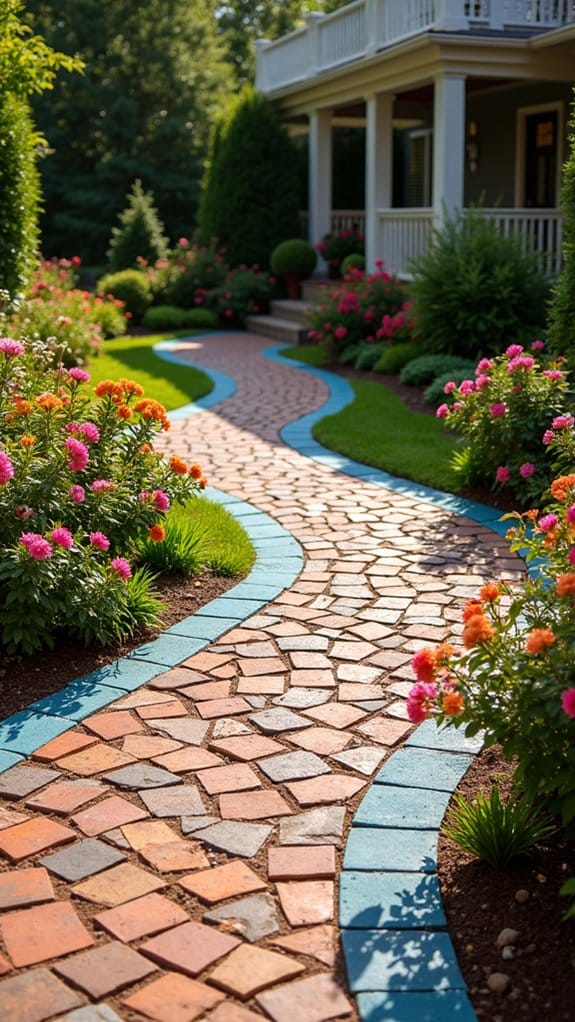 vibrant colorful paver patterns
