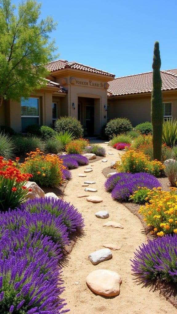 vibrant drought tolerant flower garden