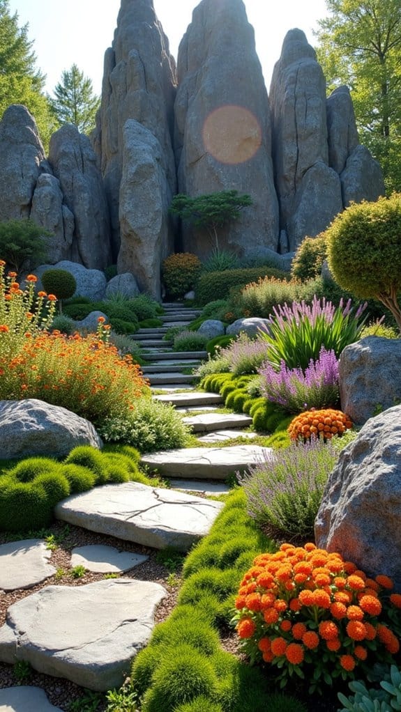 vibrant low maintenance rock garden