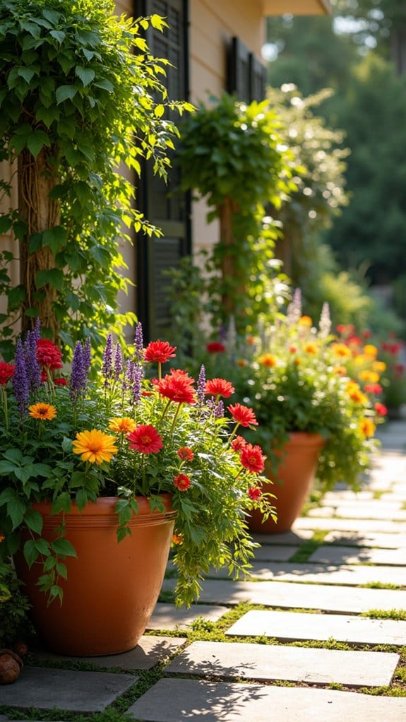 vibrant mixed plant arrangements