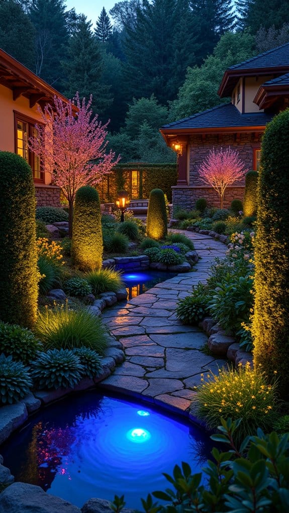 vibrant mood enhancing garden lights