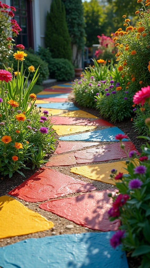 vibrant pathways with succulents