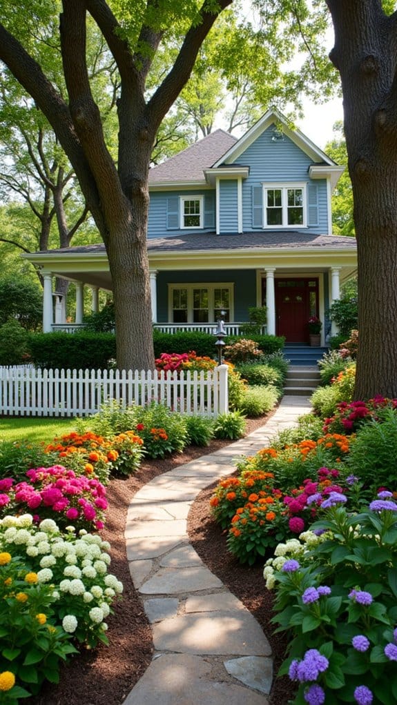 vibrant seasonal flower beds