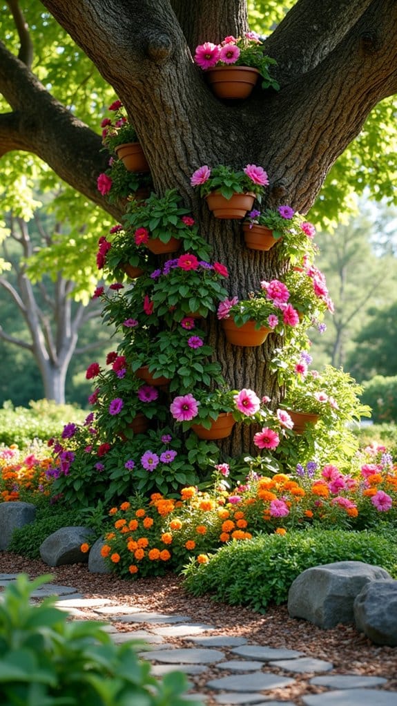 vibrant vertical garden display