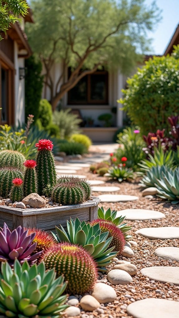 vibrant water efficient succulent display
