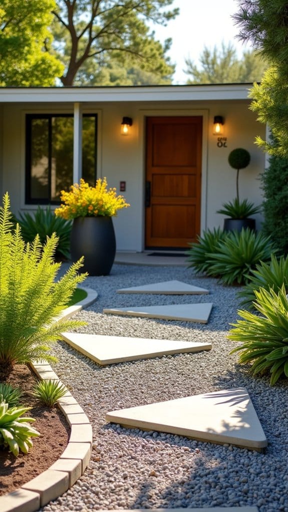 welcoming midcentury modern pathway