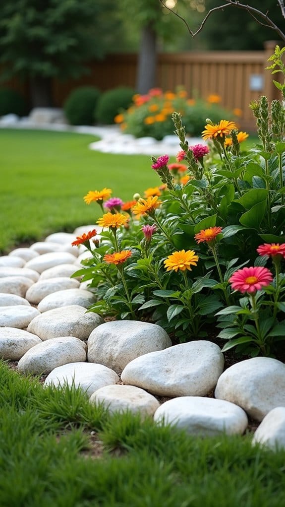 white rock plant border