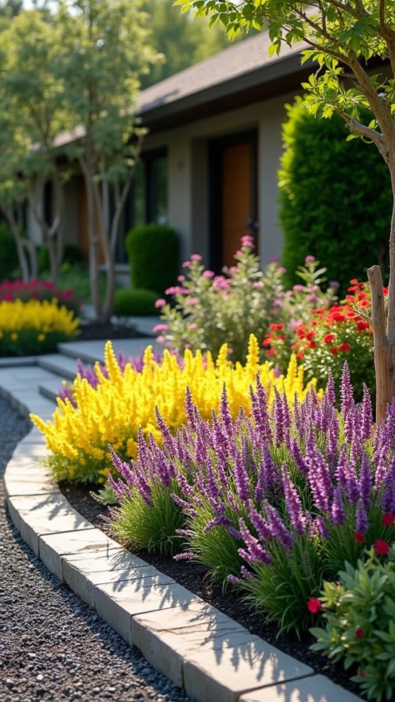 year round colorful flower beds